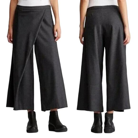 Eileen Fisher Pants - Eileen Fisher Pants Womens Wide Leg Wool Sarong Cropped Charcoal - XL - NWT